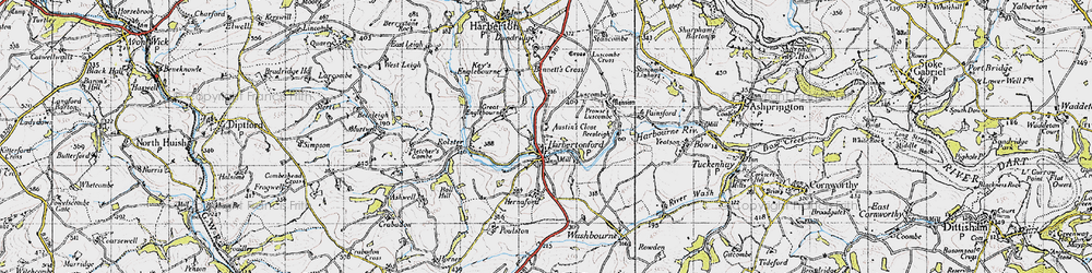 Old map of Harbertonford in 1946