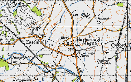 Old map of Harborough Magna in 1946