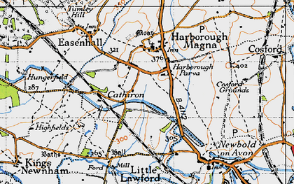 Old map of Harborough Parva in 1946