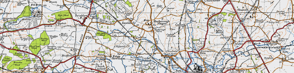 Old map of Harborough Parva in 1946