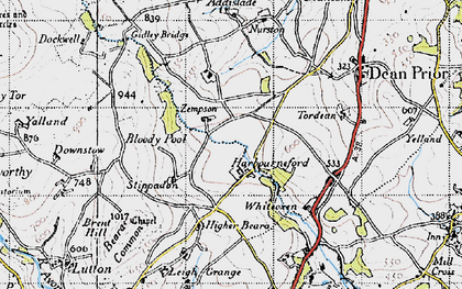 Old map of Harbourneford in 1946