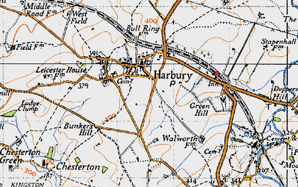 Old map of Bishops Bowl Lakes in 1946