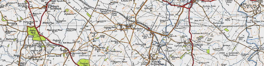 Old map of Harbury in 1946