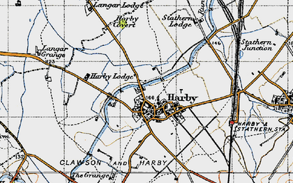 Old map of Langar Lodge in 1946