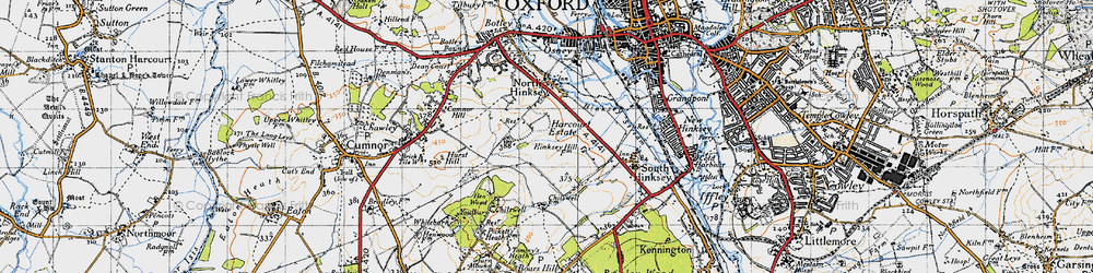 Old map of Harcourt Hill in 1947