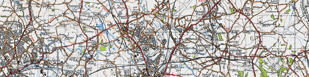 Old map of Harden in 1946