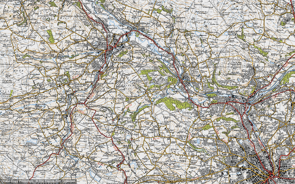 Old Map of Harden, 1947 in 1947