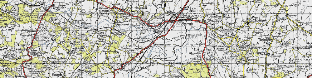 Old map of Hardham in 1940