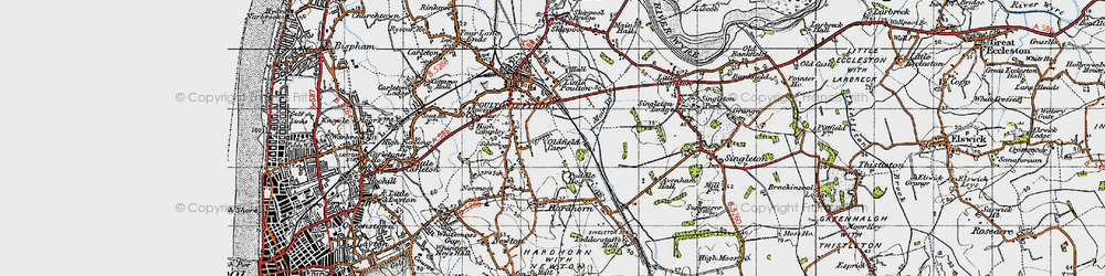Old map of Hardhorn in 1947