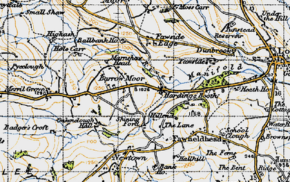 Old map of Barrow Moor in 1947