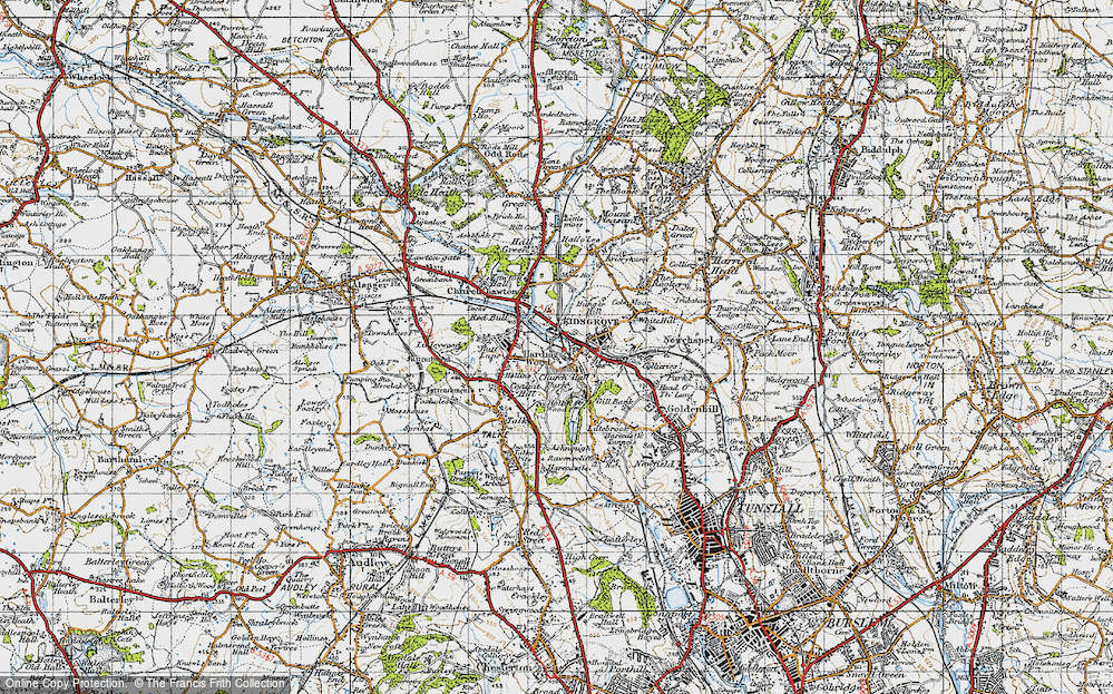 Old Map of Hardings Wood, 1947 in 1947