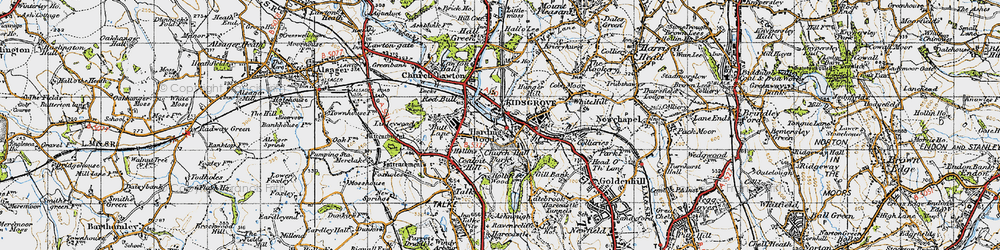 Old map of Hardings Wood in 1947