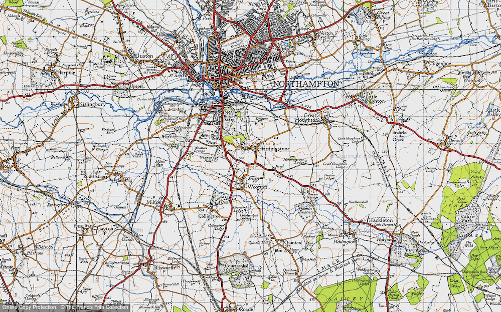 Old Map of Historic Map covering Brackmills in 1946