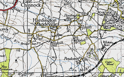 Old map of Hardington Mandeville in 1945