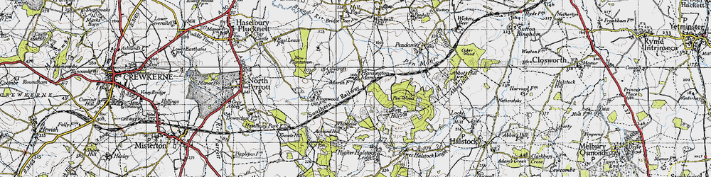 Old map of Hardington Marsh in 1945