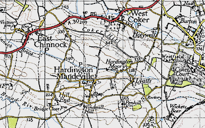 Old map of Hardington Moor in 1945