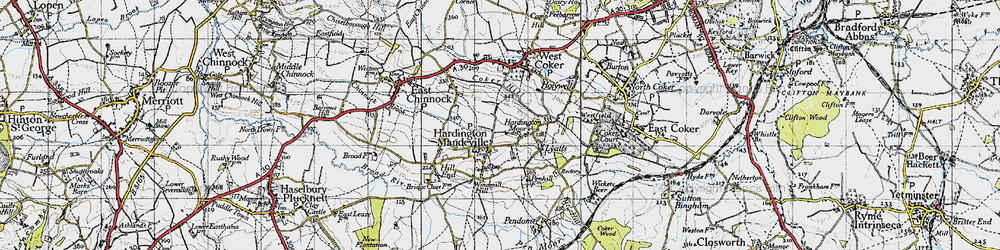 Old map of Hardington Moor in 1945