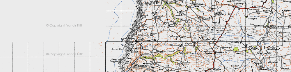 Old map of Hardisworthy in 1946