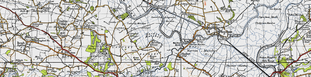 Old map of Hardley Street in 1946