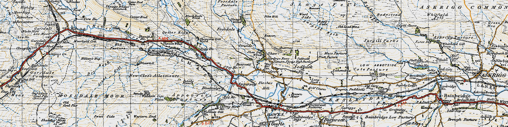 Old map of Hardraw in 1947