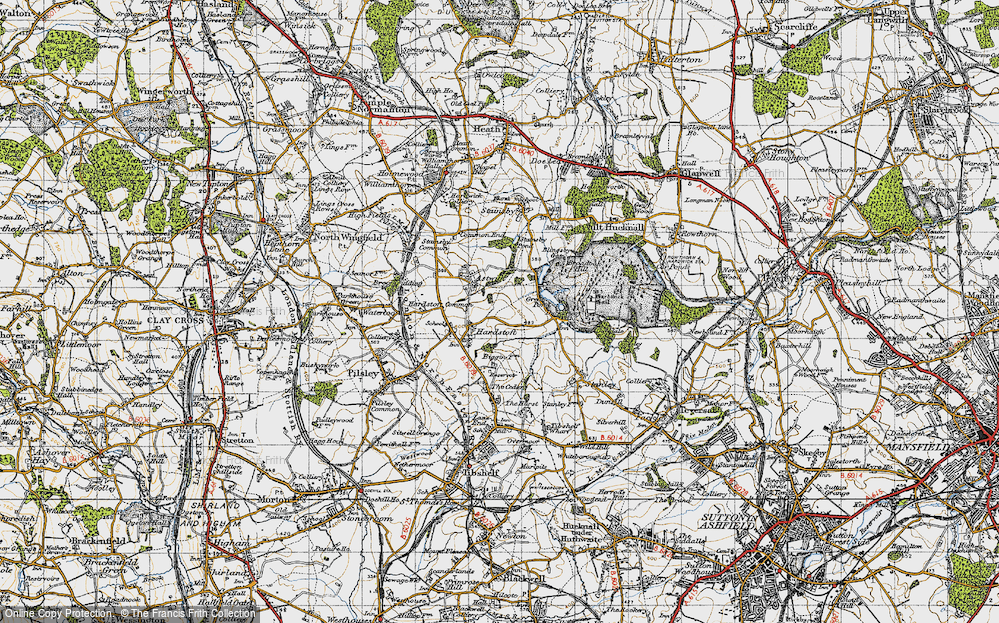 Old Map of Hardstoft, 1947 in 1947