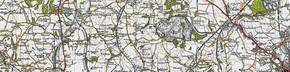 Old map of Hardstoft in 1947