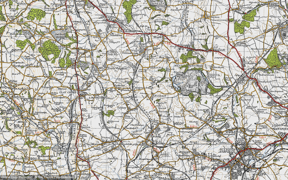 Old Map of Hardstoft Common, 1947 in 1947