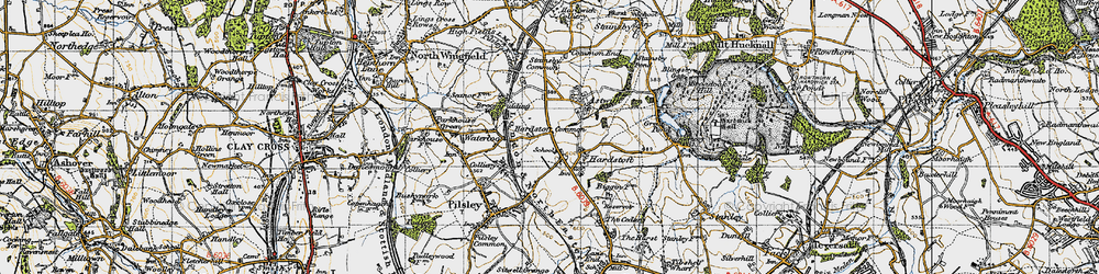 Old map of Hardstoft Common in 1947