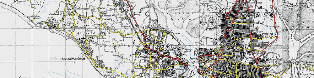 Old map of Hardway in 1945