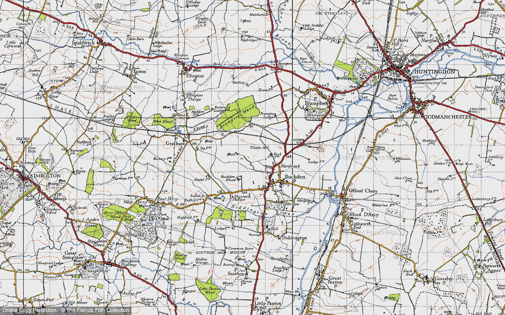 Old Map of Hardwick, 1946 in 1946