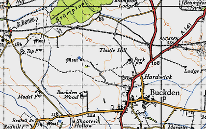 Old map of Buckden Wood in 1946