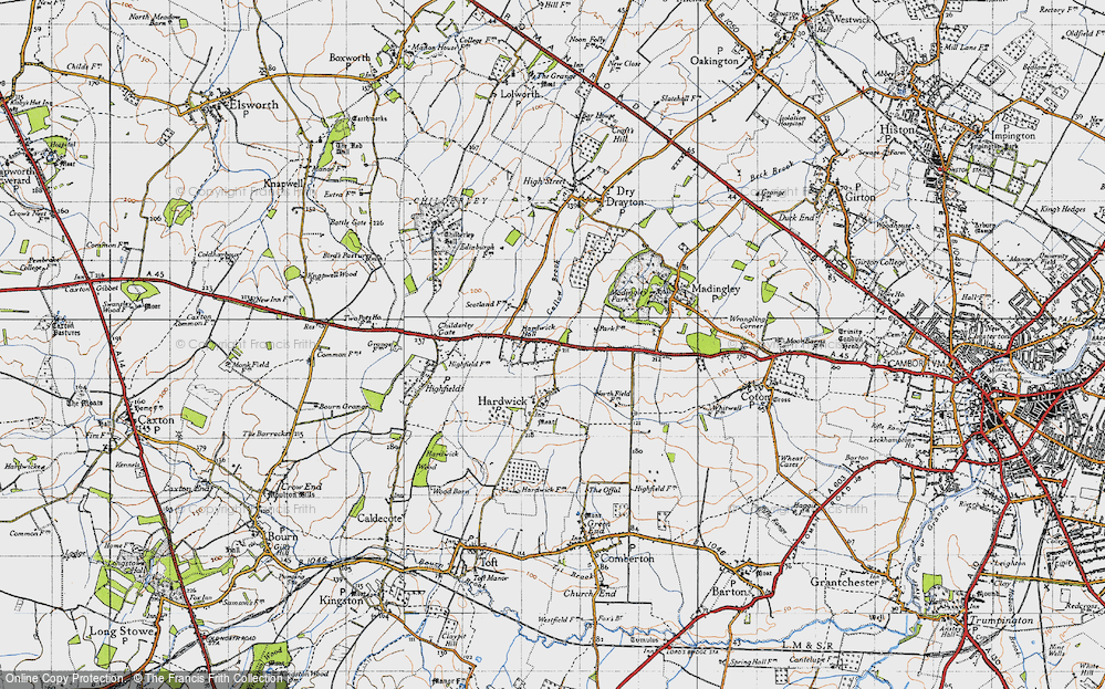 Old Map of Hardwick, 1946 in 1946