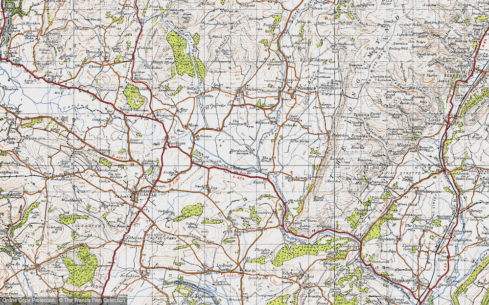 Old Map of Historic Map covering Bow Ho in 1947