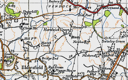 Old map of Hardwick Green in 1947