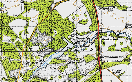 Old map of Hardwick Village in 1947