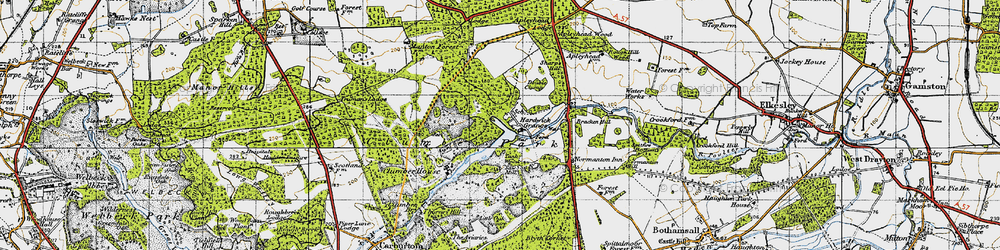 Old map of Hardwick Village in 1947