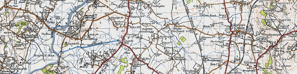 Old map of Hardwicke in 1946