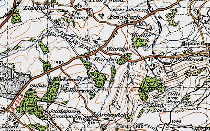 Old map of Hardwicke in 1947