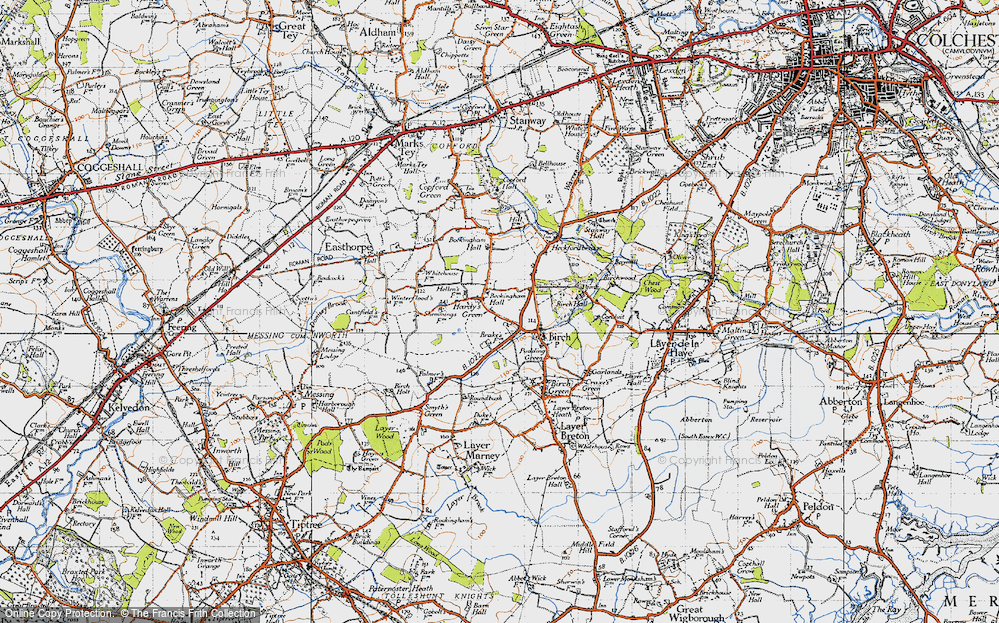 Old Map of Hardy's Green, 1945 in 1945