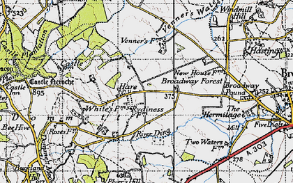 Old map of Hare in 1945