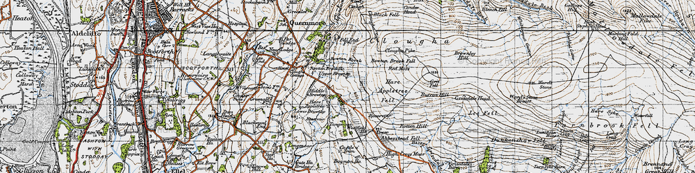 Old map of Abbeystead Fell in 1947