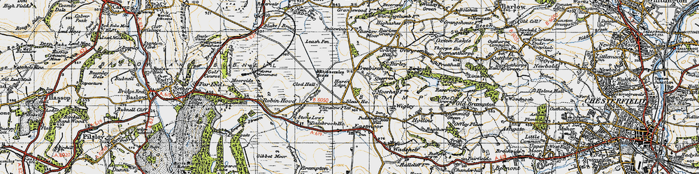 Old map of Hare Edge in 1947
