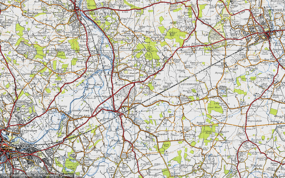 Old Map of Hare Hatch, 1947 in 1947