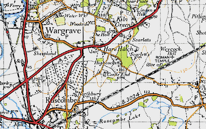 Old map of Hare Hatch in 1947