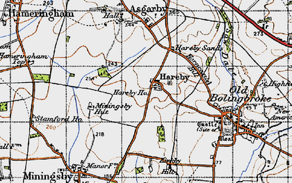 Old map of Hareby in 1946