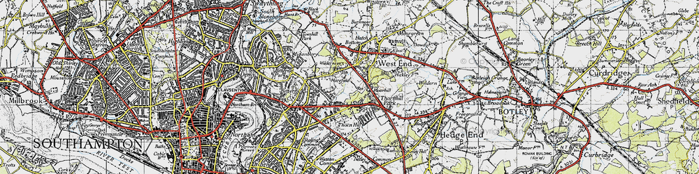 Old map of Harefield in 1945