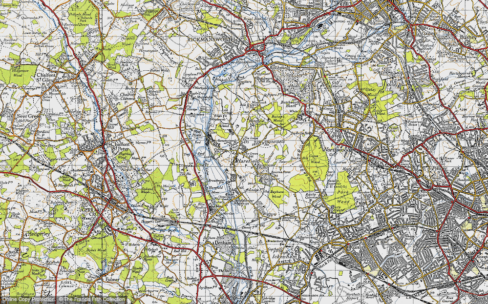 Old Map of Harefield, 1945 in 1945