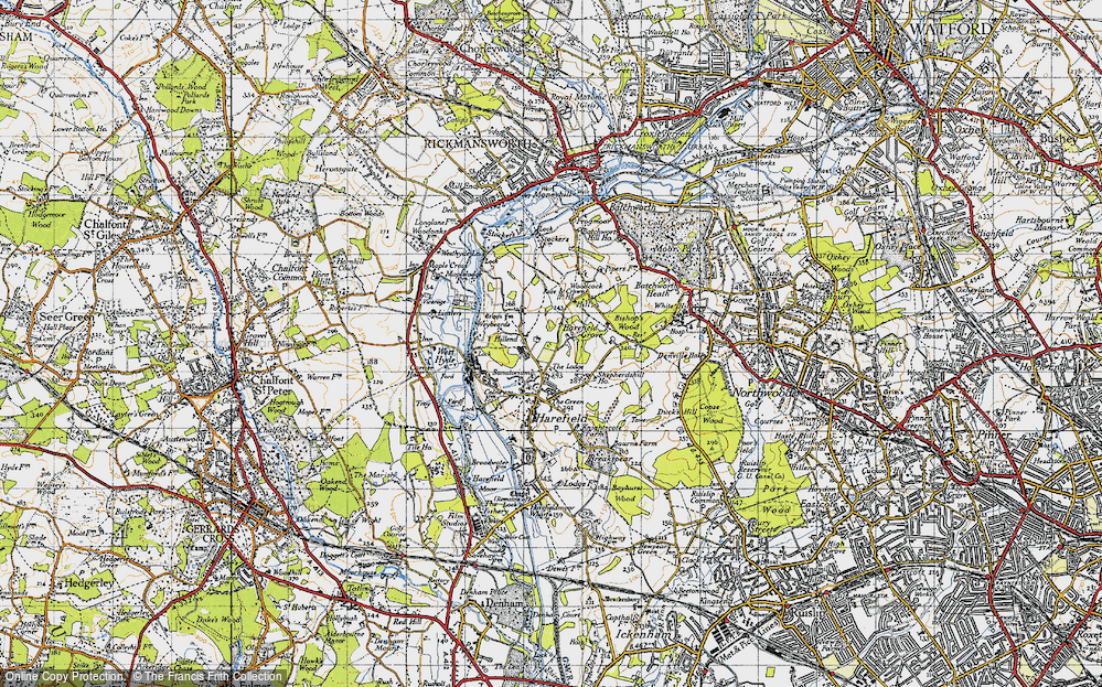 Old Map of Harefield Grove, 1945 in 1945