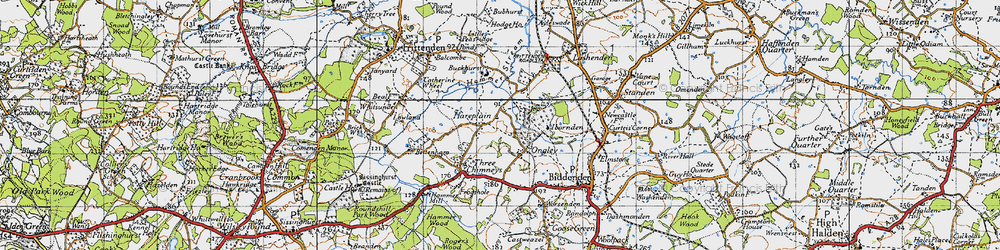Old map of Hareplain in 1940