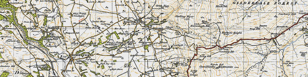 Old map of Haresceugh in 1947